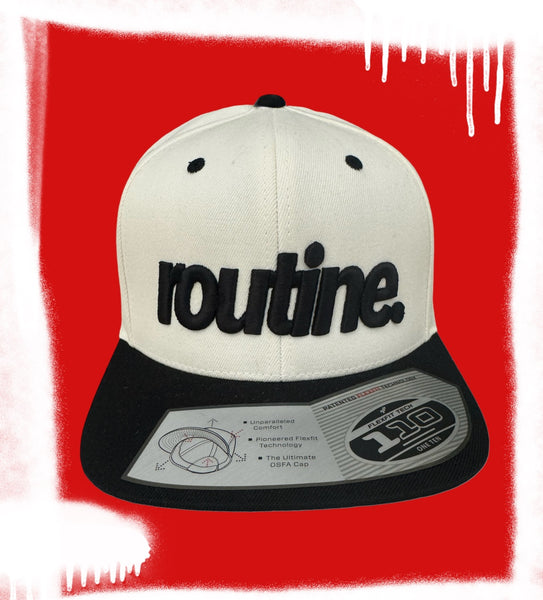 Routine x Flexfit classic snap (off white/ black)