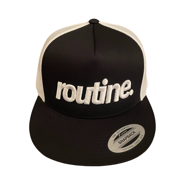 Routine trucker SnapBack (black/white)