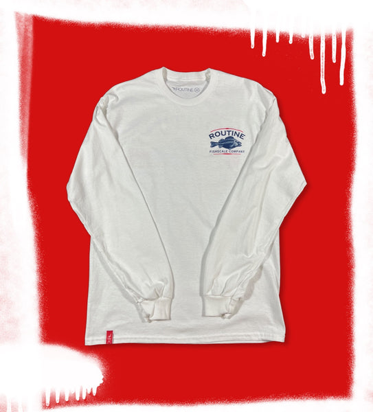 Fishscale long sleeve (white/navy/red)